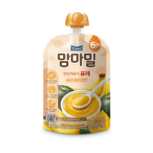 [매일유업] 맘마밀 안심이유식 퓨레 6개월 바나나와단호박  100G 10팩